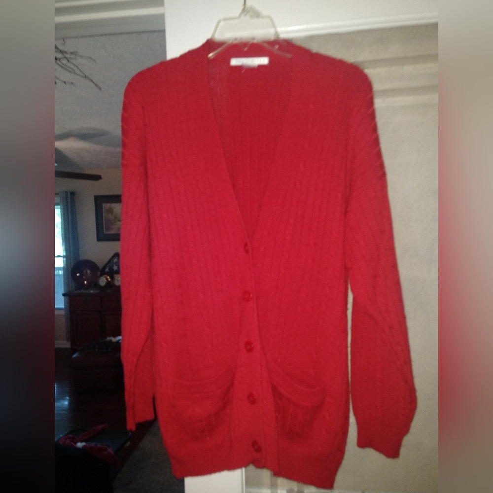 Limited Classic Red Cardigan, M